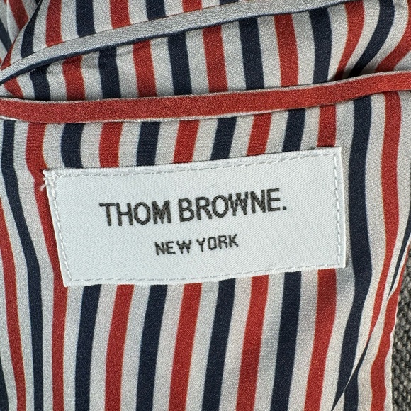 Thom Browne Gray Striped FRAYED-EDGE Overcoat, Size XS, €3470, Sold Out, NEW - Picture 7 of 12